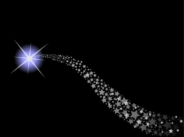 Vektor glühender Komet, Sternschnuppe — Stockvektor