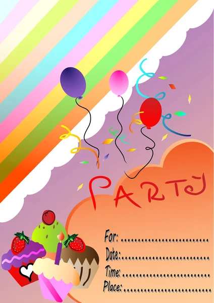 Pozvánka na večírek k narozeninám — Stockový vektor