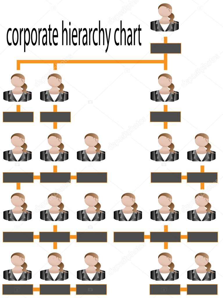 Corporate hierarchy chart business woman