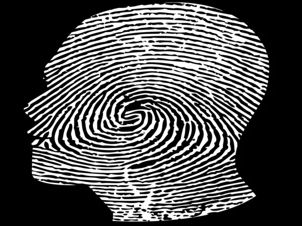 Δακτυλικών αποτυπωμάτων κεφάλι πρόσωπο — Διανυσματικό Αρχείο