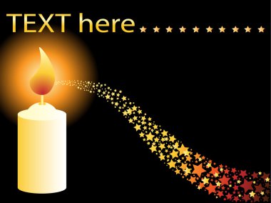 Candle and gold comet like vector sparkles vector background clipart