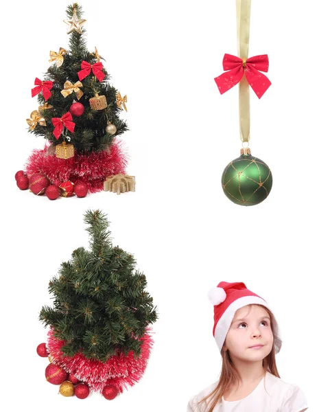 Conjunto de objetos de Ano Novo e criança — Fotografia de Stock