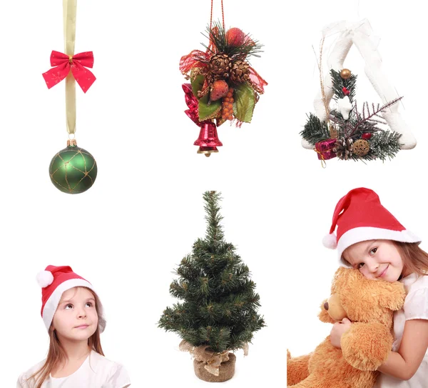 Some decoration objects and a little girl — Stock Photo, Image