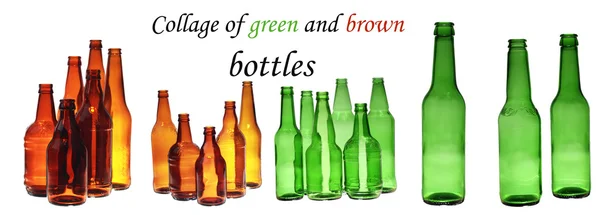 Collage di bottiglie di birra — Foto Stock