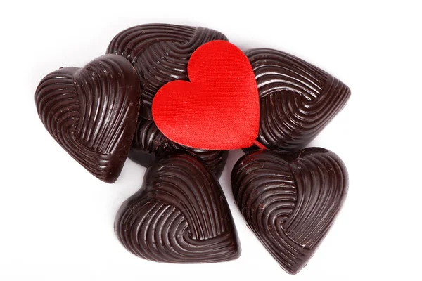 Серденька шоколадні — стокове фото