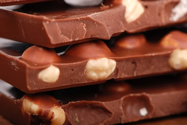 Makro orzechów i czekolady — Zdjęcie stockowe