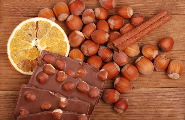 Milk chocolate with additives — Stock Photo, Image