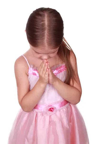 A rapariga está a rezar — Fotografia de Stock