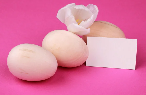 Αυγά πασχαλιάς και τουλίπες — Φωτογραφία Αρχείου