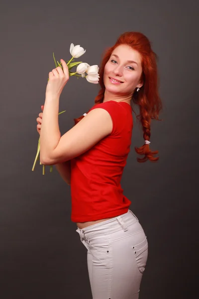 Πορτρέτο όμορφη redheaded κορίτσι — Φωτογραφία Αρχείου