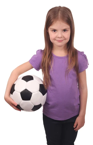 Kid med fotboll — Stockfoto