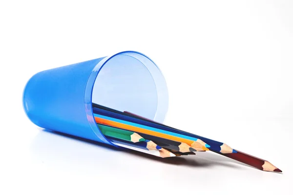 Colored pencils on a light background — Stock Photo, Image