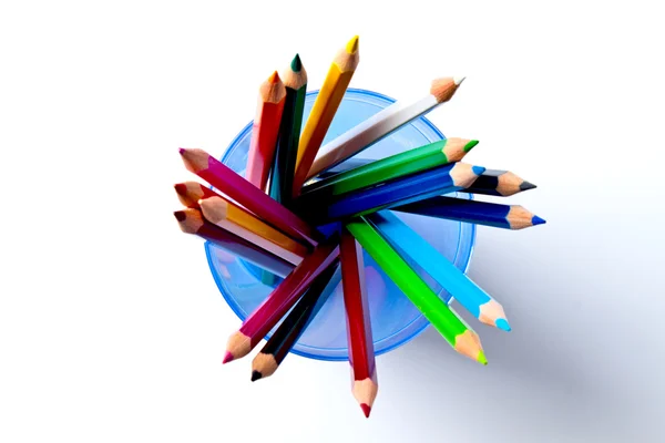 Colored pencils on a light background — Stock Photo, Image
