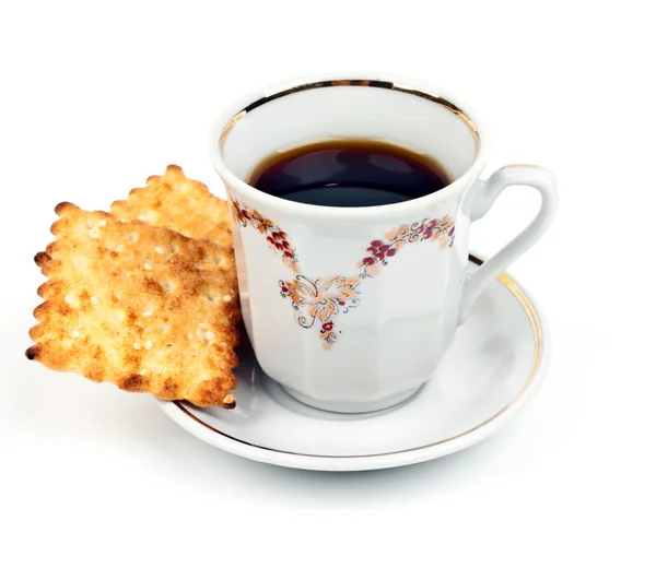 ถ้วยกาแฟและบิสกิต — ภาพถ่ายสต็อก