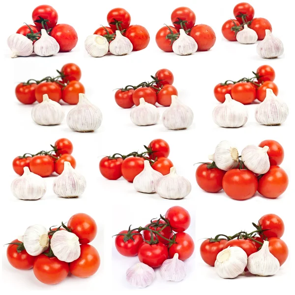 Tomater och vitlök tillsammans — Stockfoto