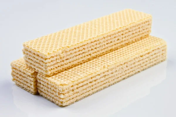 Sweet waffles isolated on white — Stock Photo, Image
