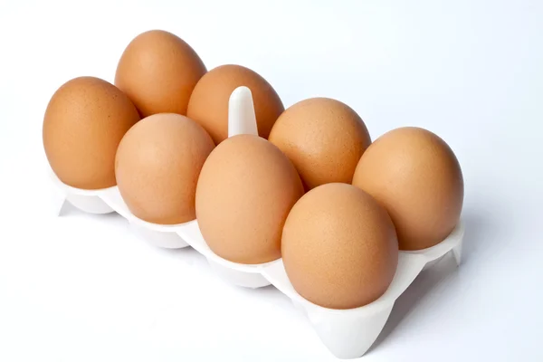 8 ägg i ett paket — Stockfoto