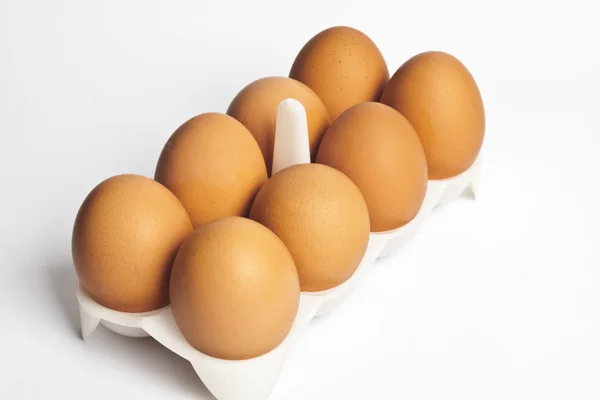 8 vajec v balení Stock Obrázky
