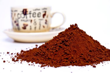 Coffee powder on a white background clipart