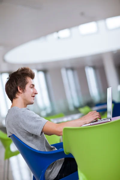 Üniversite öğrencisi dizüstü bilgisayarını kullanıyor. — Stok fotoğraf