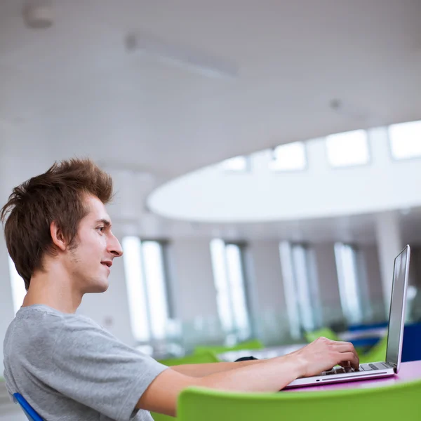 College Student mit seinem Laptop-Computer — Stockfoto