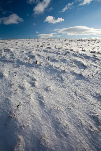 Verschneite Berglandschaft mit tiefblauem Himmel — Stockfoto