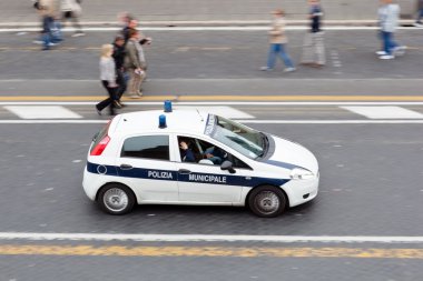 Roma polis arabası (polise Municipale'ye, Roma, İtalya)