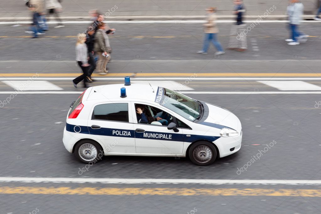 Roman Police Car (Polizia Municipale in Rome, Italy) — Stock Photo ...