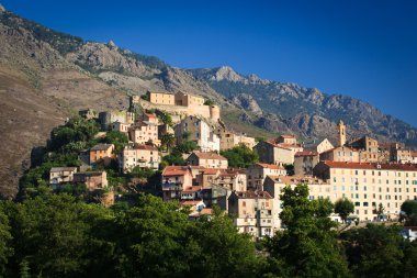 View of Corte, Corsica, France clipart