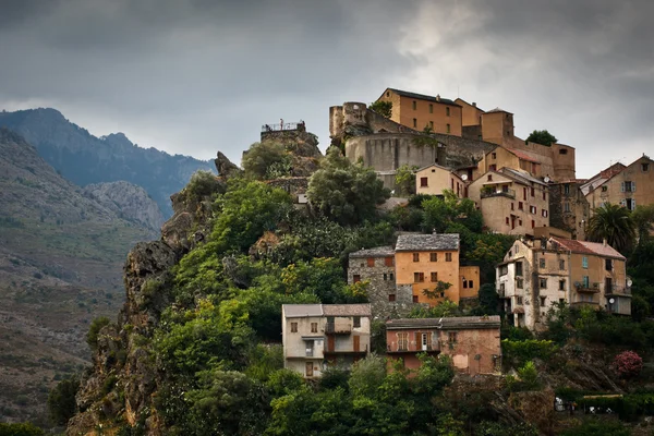 Widok Corte, Korsyka, Francja — Zdjęcie stockowe