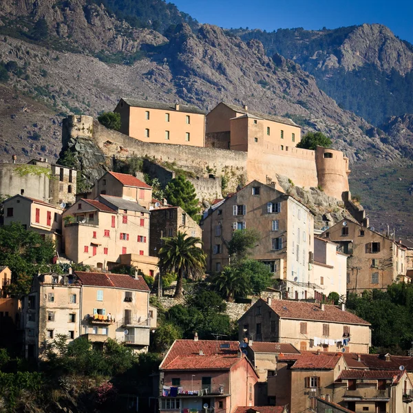 Widok Corte, Korsyka, Francja — Zdjęcie stockowe