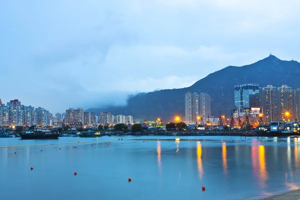 Hong Kong en el centro bajo la lluvia — Foto de Stock