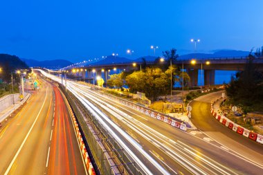 Geceleyin Hong kong karayolu trafik