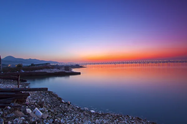 Sonnenuntergang entlang der Küste in China — Stockfoto