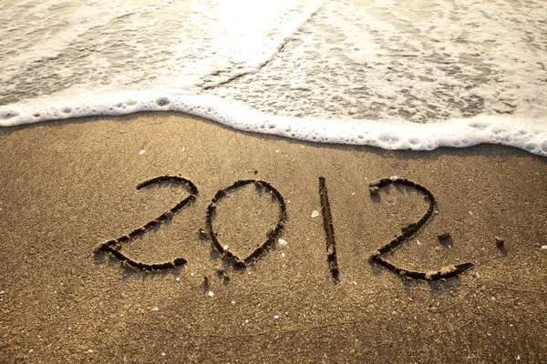 2012 written on sand — Stock Photo, Image