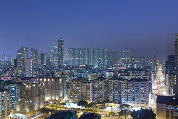 Hong kong města při západu slunce — Stock fotografie