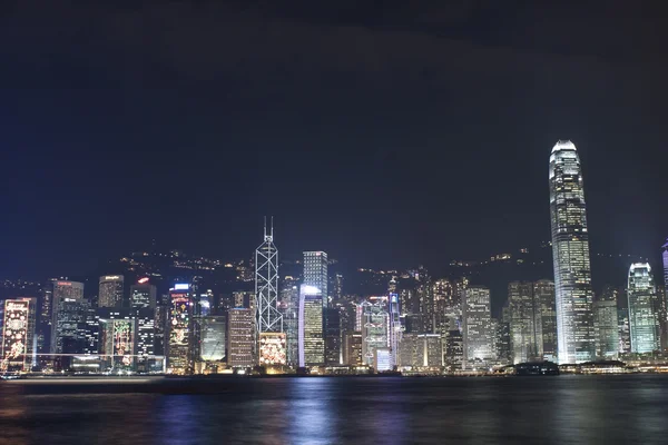 Vista nocturna de Hong Kong en Navidad —  Fotos de Stock