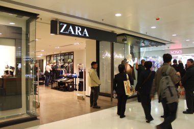 Zara shop in Hong Kong mall clipart