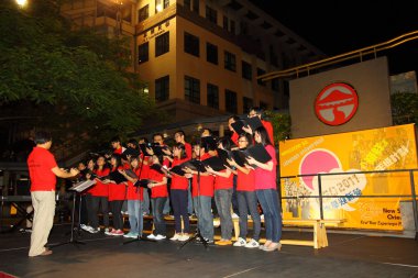 Hong kong - 24 Ağustos, lingnan Üniversitesi yeni öğrenci orienta tutar