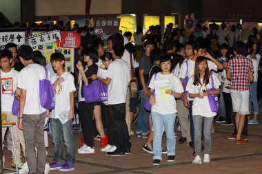 Hong kong - 24 Ağustos, lingnan Üniversitesi yeni öğrenci orienta tutar