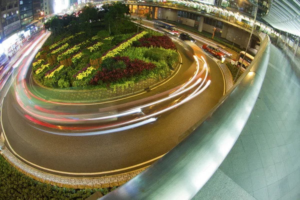 Tráfico rotonda en el centro de Hong Kong — Foto de Stock