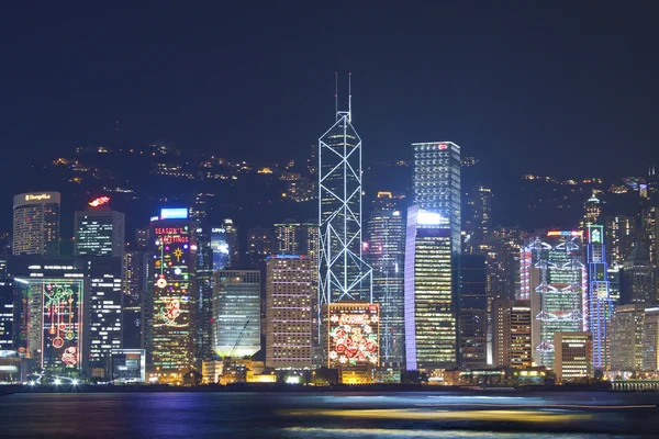 Hong Kong night view at Christmas — Stock Photo, Image