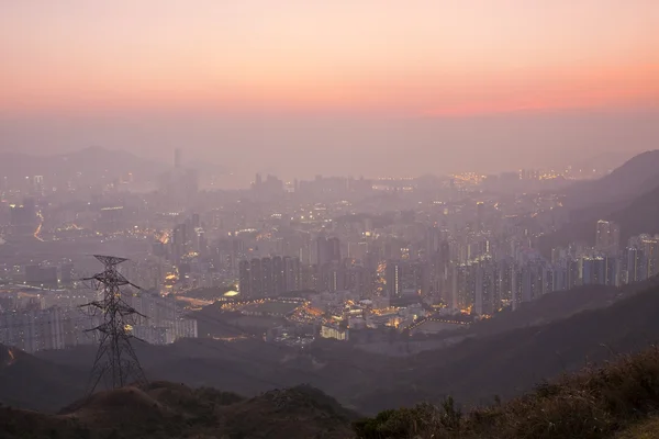 Hong Kong centro al tramonto — Foto Stock