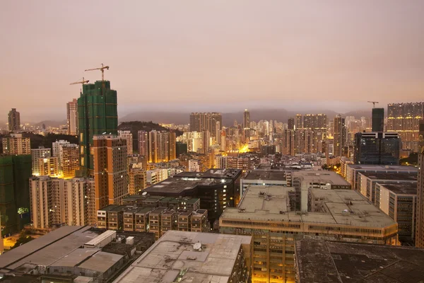 Paesaggio urbano di Hong Kong all'alba — Foto Stock