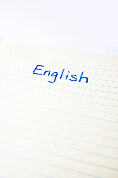 Englisch auf Papier — Stockfoto