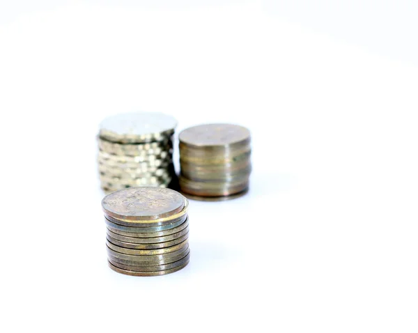 stock image Stack of coins isolated on white background