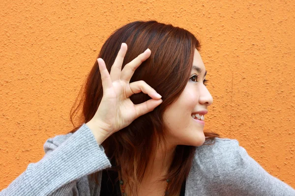 아시아 여자 청각 음성 — 스톡 사진