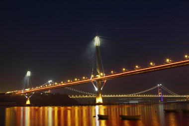 gece hong Kong Ting kau Köprüsü