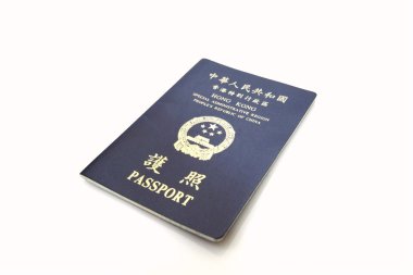 Beyaz arka plan üzerinde izole hong kong sar pasaportu