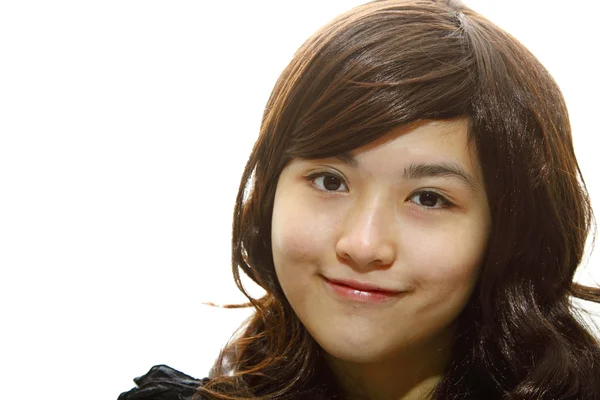 Gyönyörű ázsiai nő elszigetelt fehér háttér — Stock Fotó
